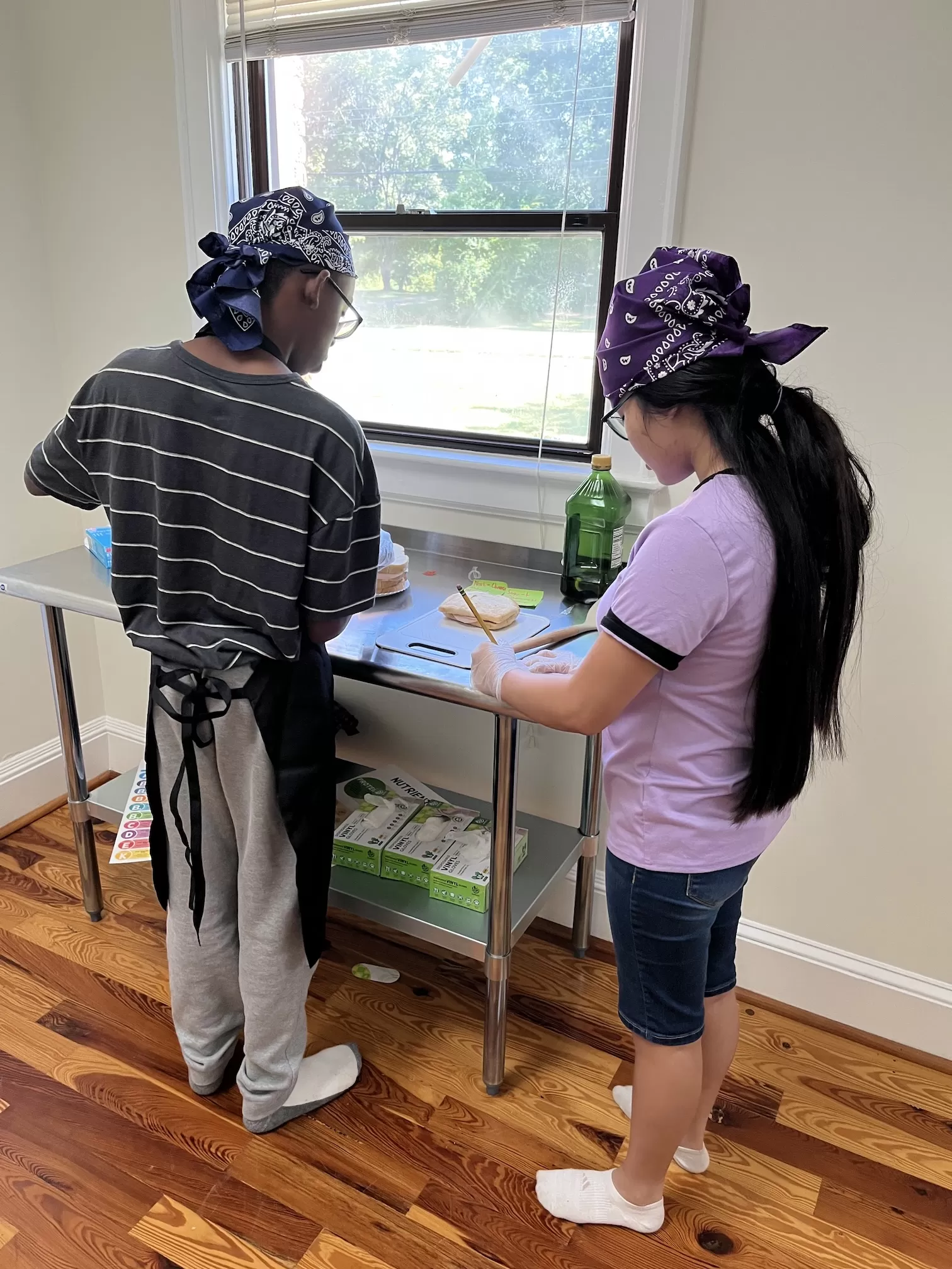 Student preparing lunch